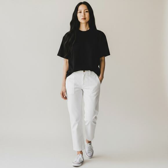Brunello Cucinelli Denim - Brunello Cucinelli White Patch Pocket Utility Cotton Pants